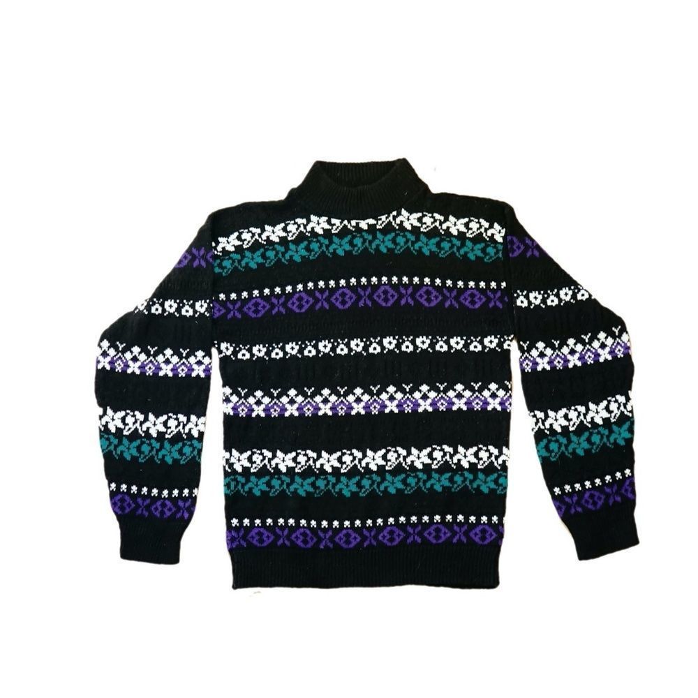 Vintage American Pride Women’s Medium Black Mock Neck Sweater